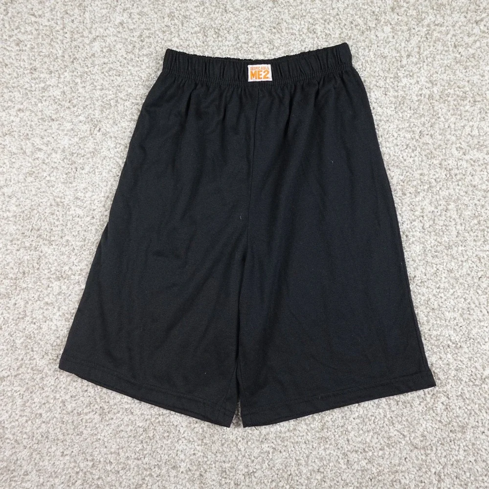 Despicable Me 2 Boys Black Pajama Shorts Size 10/12 Elastic Waist Sleepwear